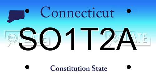 SO1T2A Connecticut License Plate