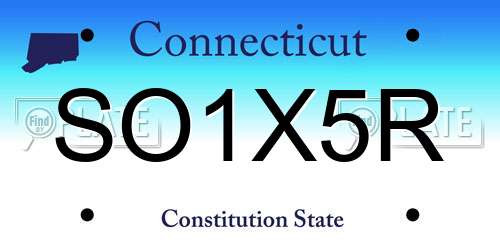 SO1X5R Connecticut License Plate