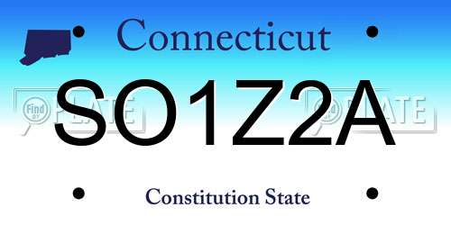 SO1Z2A Connecticut License Plate