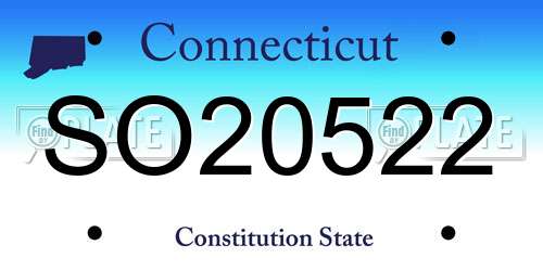 SO20522 Connecticut License Plate