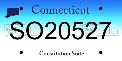 SO20527 Connecticut License Plate