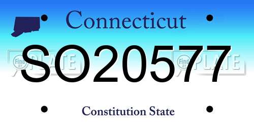 SO20577 Connecticut License Plate