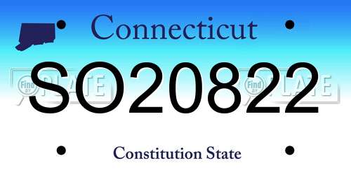 SO20822 Connecticut License Plate
