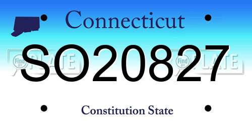 SO20827 Connecticut License Plate