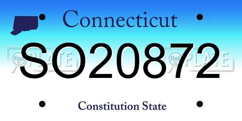 SO20872 Connecticut License Plate