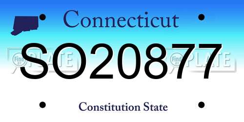 SO20877 Connecticut License Plate