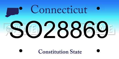 SO28869 Connecticut License Plate