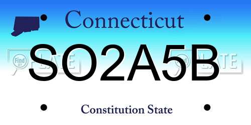 SO2A5B Connecticut License Plate
