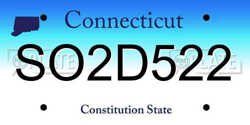 SO2D522 Connecticut License Plate
