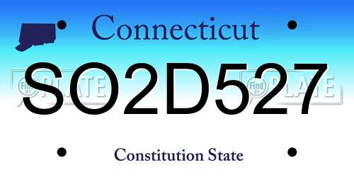 SO2D527 Connecticut License Plate