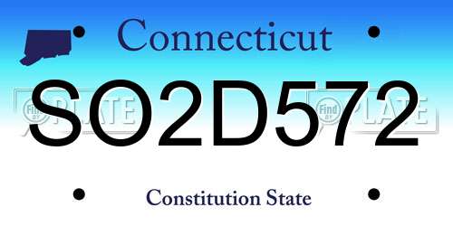SO2D572 Connecticut License Plate