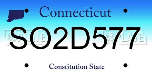SO2D577 Connecticut License Plate