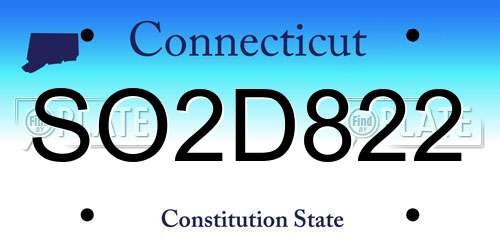 SO2D822 Connecticut License Plate