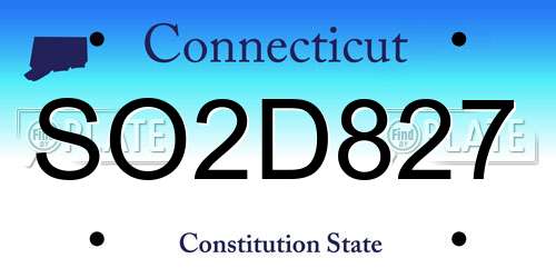 SO2D827 Connecticut License Plate