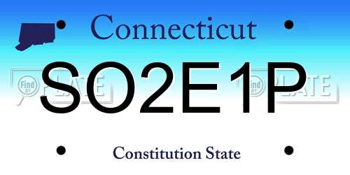 SO2E1P Connecticut License Plate