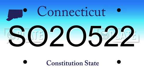 SO2O522 Connecticut License Plate