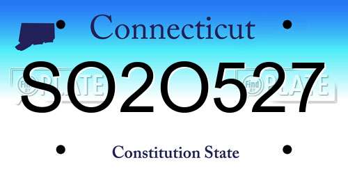 SO2O527 Connecticut License Plate