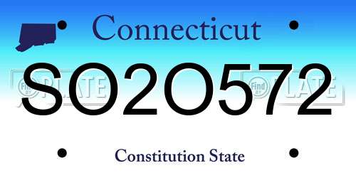 SO2O572 Connecticut License Plate