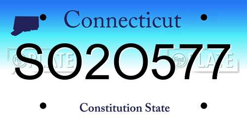 SO2O577 Connecticut License Plate