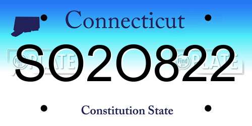 SO2O822 Connecticut License Plate
