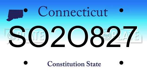 SO2O827 Connecticut License Plate