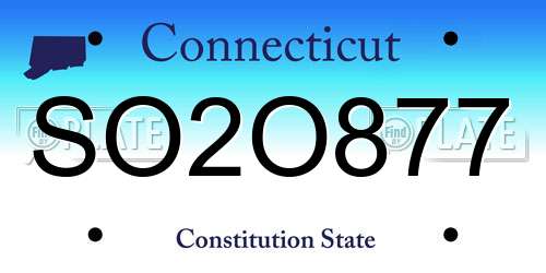 SO2O877 Connecticut License Plate