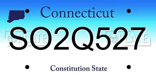 SO2Q527 Connecticut License Plate