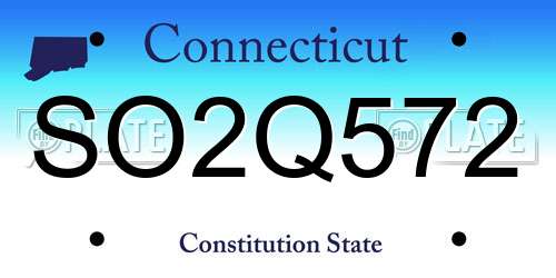 SO2Q572 Connecticut License Plate