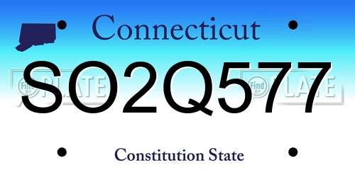SO2Q577 Connecticut License Plate