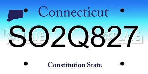 SO2Q827 Connecticut License Plate