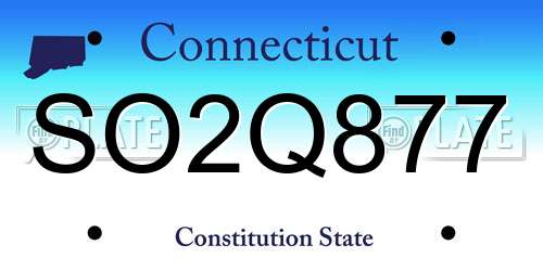SO2Q877 Connecticut License Plate