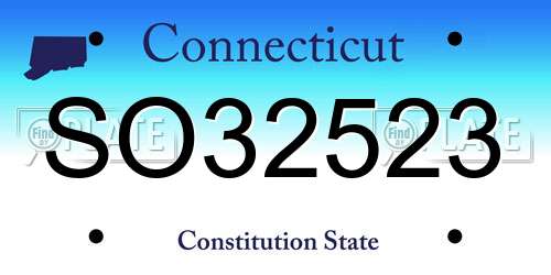 SO32523 Connecticut License Plate