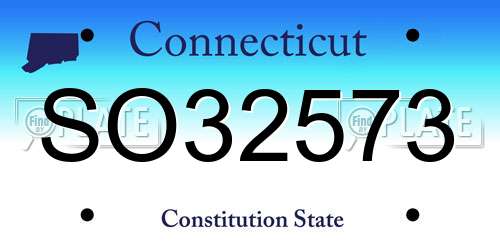 SO32573 Connecticut License Plate