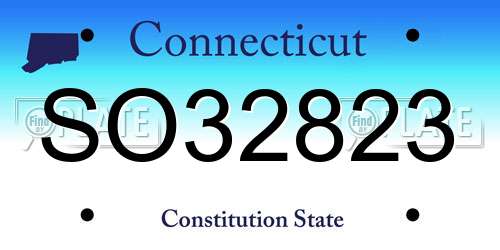 SO32823 Connecticut License Plate