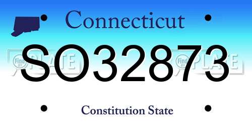 SO32873 Connecticut License Plate