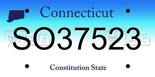 SO37523 Connecticut License Plate