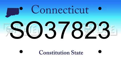 SO37823 Connecticut License Plate