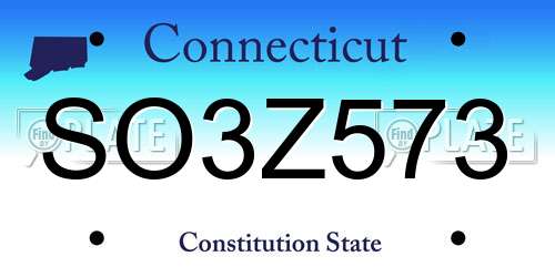 SO3Z573 Connecticut License Plate