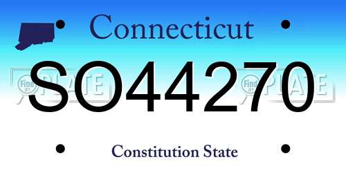 SO44270 Connecticut License Plate