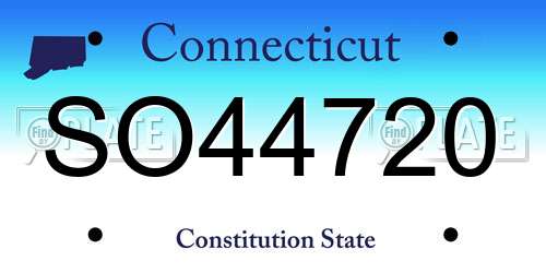 SO44720 Connecticut License Plate