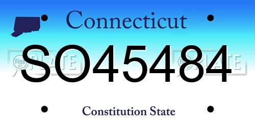 SO45484 Connecticut License Plate
