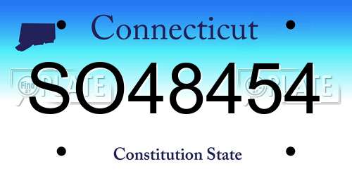SO48454 Connecticut License Plate