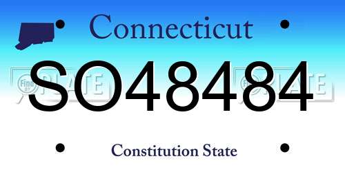 SO48484 Connecticut License Plate