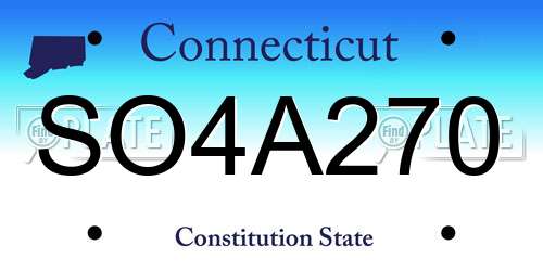 SO4A270 Connecticut License Plate