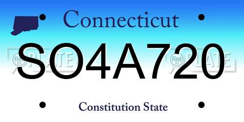 SO4A720 Connecticut License Plate