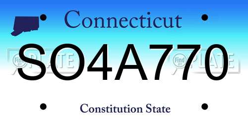 SO4A770 Connecticut License Plate