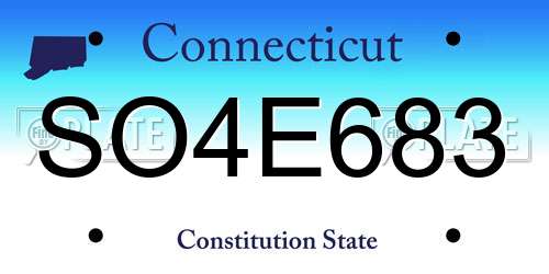SO4E683 Connecticut License Plate