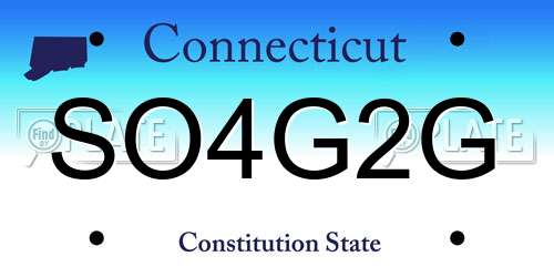 SO4G2G Connecticut License Plate