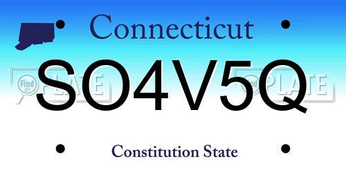 SO4V5Q Connecticut License Plate