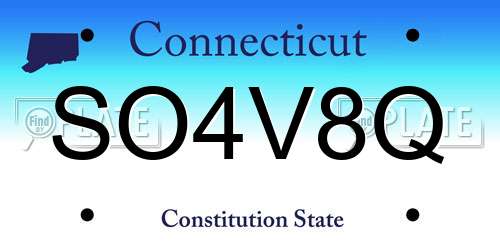 SO4V8Q Connecticut License Plate